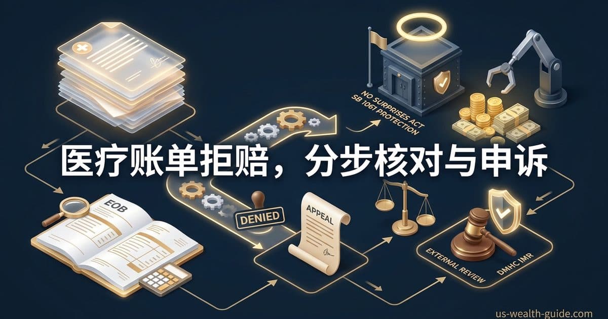 保险没全赔的医疗账单,怎么核对和申诉? — 美国高净财务指南博客封面图